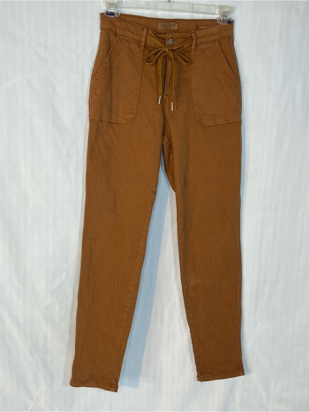 Judy Blue Jogger Jean Camel Brown High Waist Zip Button Drawstring Stretch 5/27👍 - Picture 3 of 8